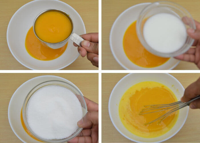 process of making mango mixture.