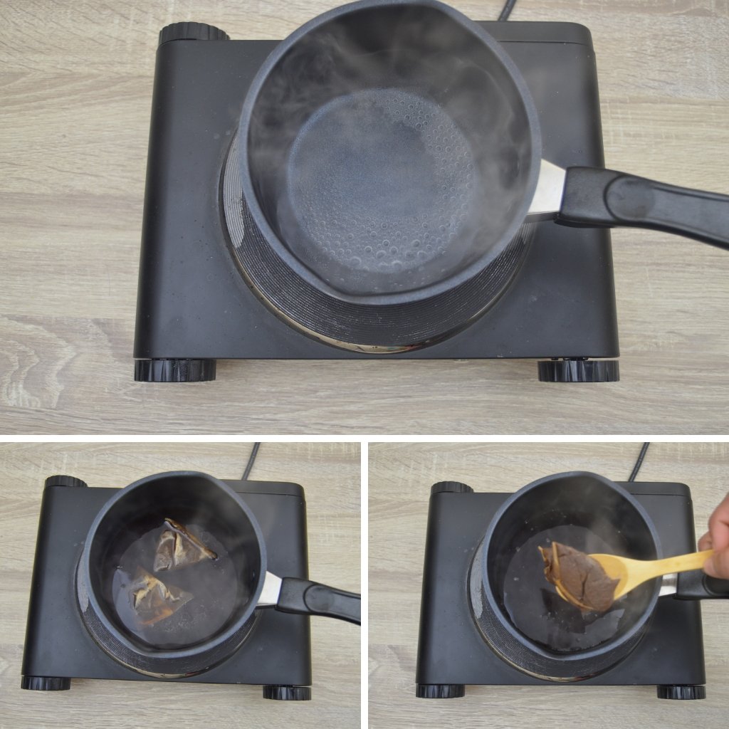 boiling water and teabags