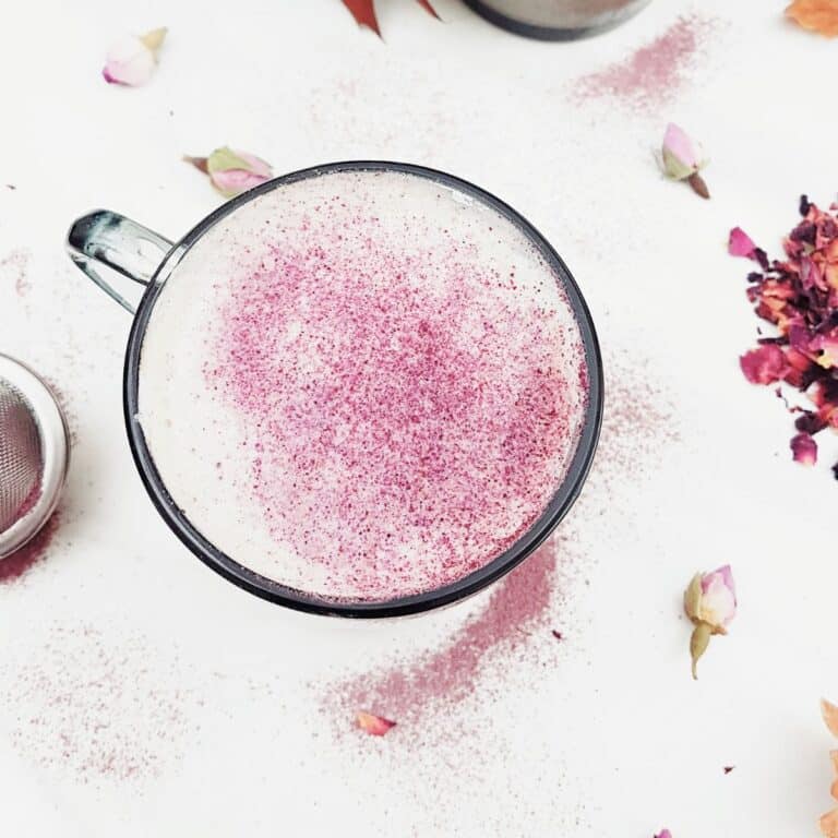 Rose Milk Tea with Homemade Rose Syrup (Rose Tea Latte)