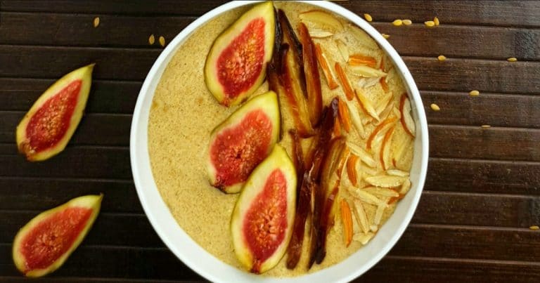 close up shot of flaxseed porridge