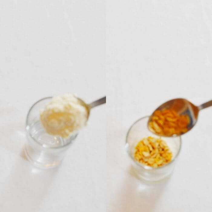 process of making yogurt granola parfait.