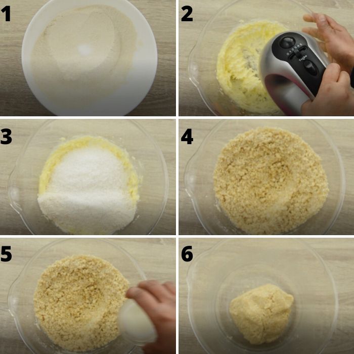 process of making coconut cookie dough.
