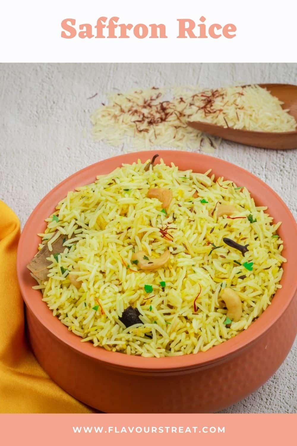 Easy Yellow Saffron Rice Recipe - Flavours Treat