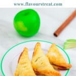 pin image of mini apple turnovers with green text overlay on top.