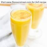 pin image of banana pumpkin smoothie with a black text overlay on top.