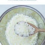 pin image of parboiled rice with a blue text overlay on the top.