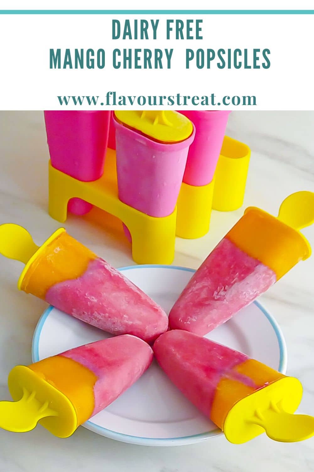 Mango Cherry Popsicles (Dairy Free Popsicles) Flavours Treat