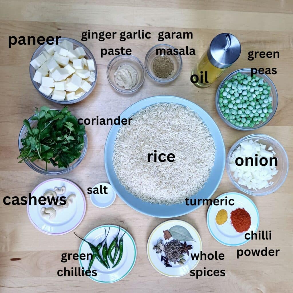 Panerr Rice Matar Paneer Pulao - Flavours Treat