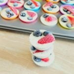 pin image of frozen berry yogurt bites with text overlay on the top.