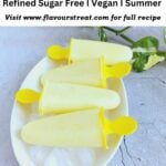 pin image of pineapple coconut popsicles with text overlay on the top.