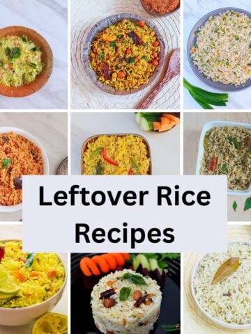 collage of nine rice images with text overlay in the middle.