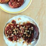 pin image of maple cinnamon roasted figs with text overlay on the top.