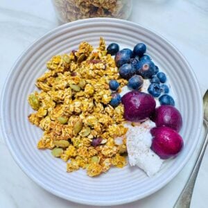 bowl of sweet potato granola