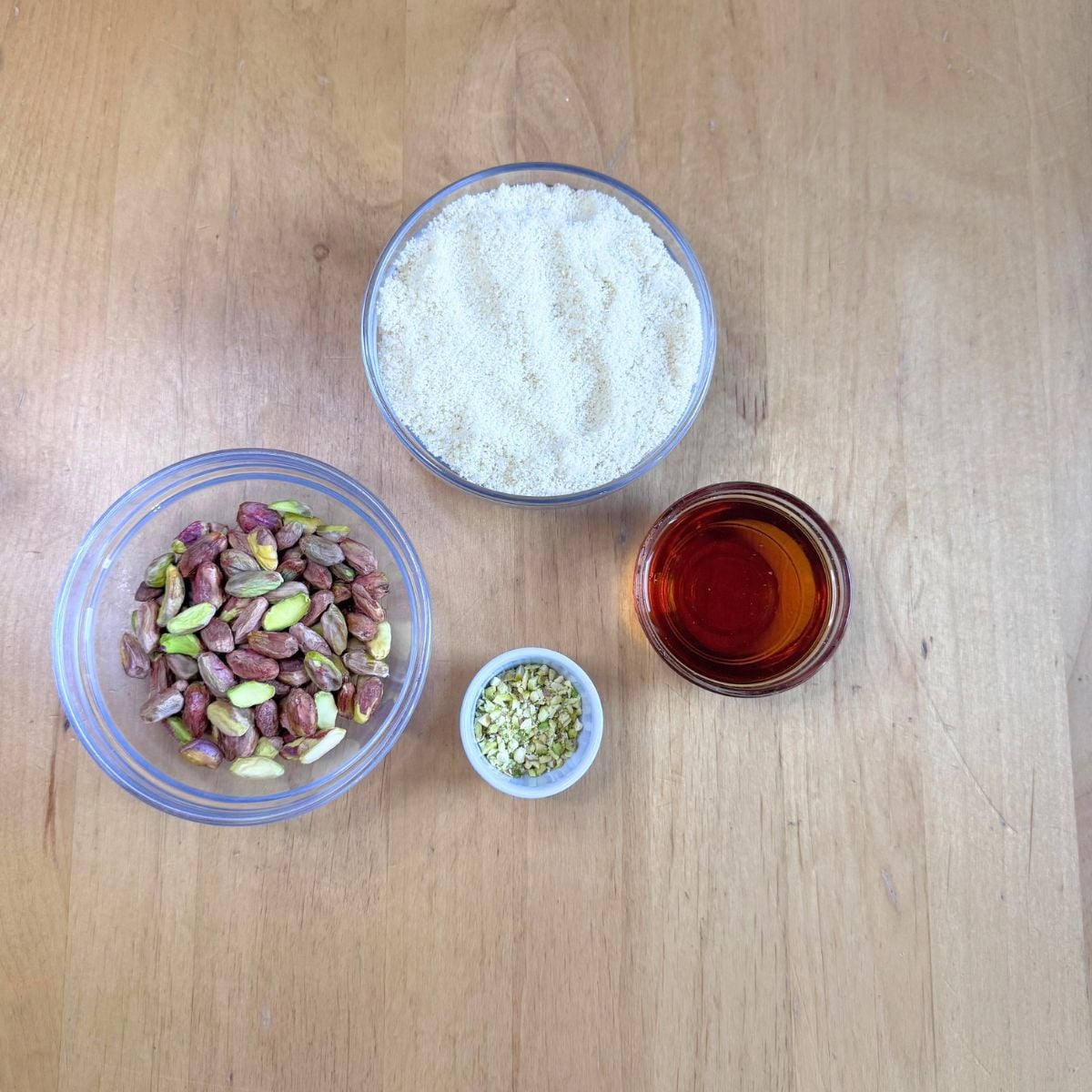 ingredients to make kid friendly almond flour pistachio cookies.